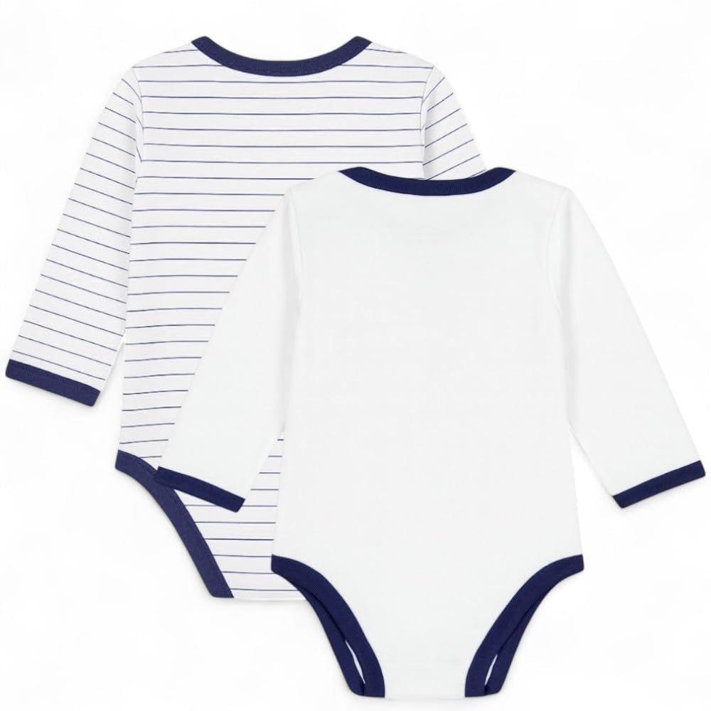 Genérico R.Madrid – Body Bebé Manga Larga Azul | Diseño Oficial | Algodón Suave | Fácil de poner | Regalo Ideal | Para Pequeños Madridistas