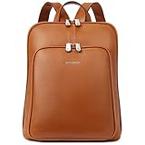 BOSTANTEN Genuine Leather Backpack Purse for Women Casual College Travel Bags Brown
