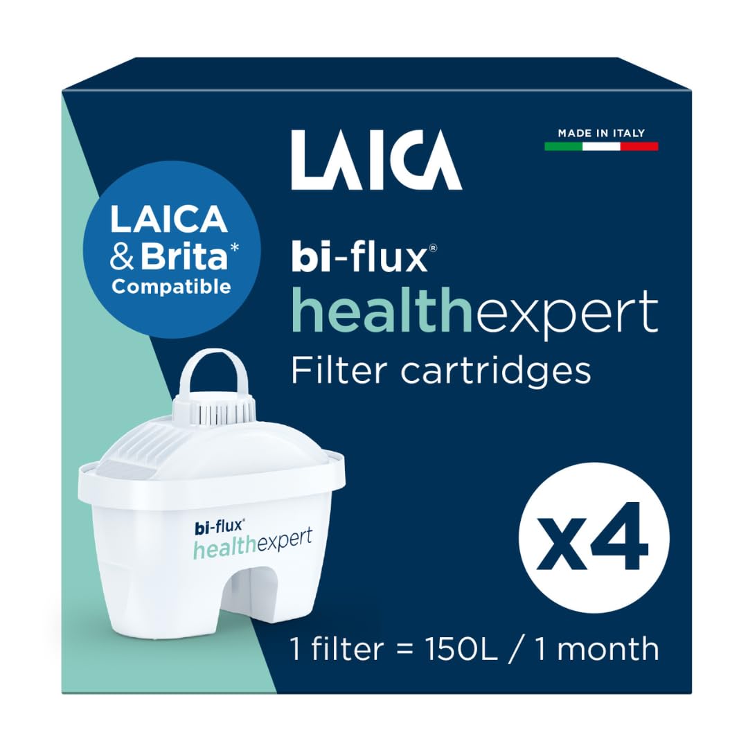 Cartucho de filtro de agua LAICA Healthexpert: reduce los PFA hasta un 92%, reduce los microplásticos, el cloro, la cal y los metales pesados. Compatible con jarras Brita. 4 meses x 150L