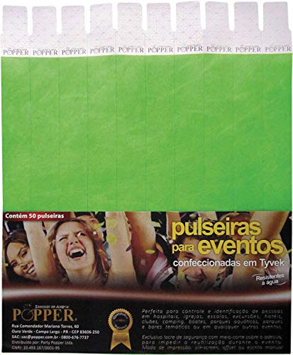 Pulseira Identificação, Popper FB-GF, Multicor, Pacote com 50