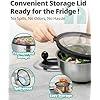 Stainless Steel Salad Spinner with Storage Lid, 5.3 Qt, BPA-Free, 4-in-1 Multi-Functional Lettuce Spinner, Fruit & Vegetable Washer, Easy Clean, Stop Button, Non-Slip Base