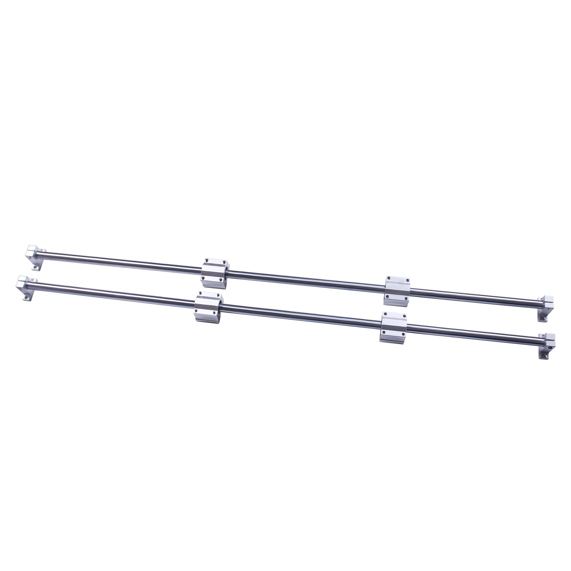 Lot de 2 arbres linéaires horizontaux de 1000 mm de diamètre - Guide linéaire - Arbre de précision - Roulement linéaire - 4 blocs de roulement SCS20UU - 4 supports SK8 + 2 clés - Kit de rails