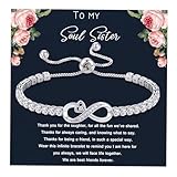 Picture of Valentines Day Gifts for Teens, Soul Sister Gifts for Women Best Friends Infinity Bracelets Sister Gift Simple Dainty Bracelet Best Friend Birthday Gift for Women Christmas Jewelry
