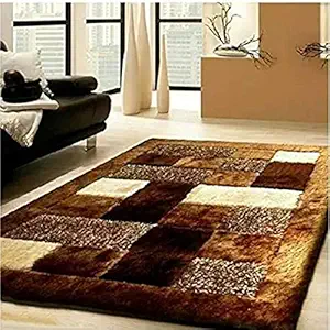 JAI DURGA HOME FURNISHING Modern Rug (Brown, Polyester, 4 X 6 Feet)