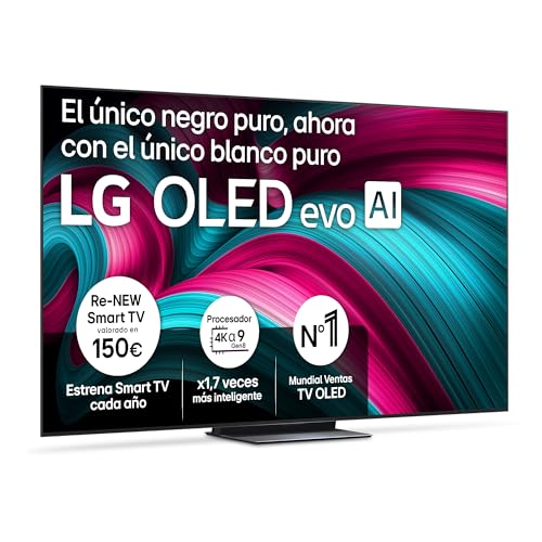 LG OLED83C54LA – TV 83″, OLED EVO 4K, Smart TV AI C5, WebOS 25, Super Upscaling, Dolby Vision y Dolby Atmos, AMD FreeSync, Alexa/Google Assistant, Negro