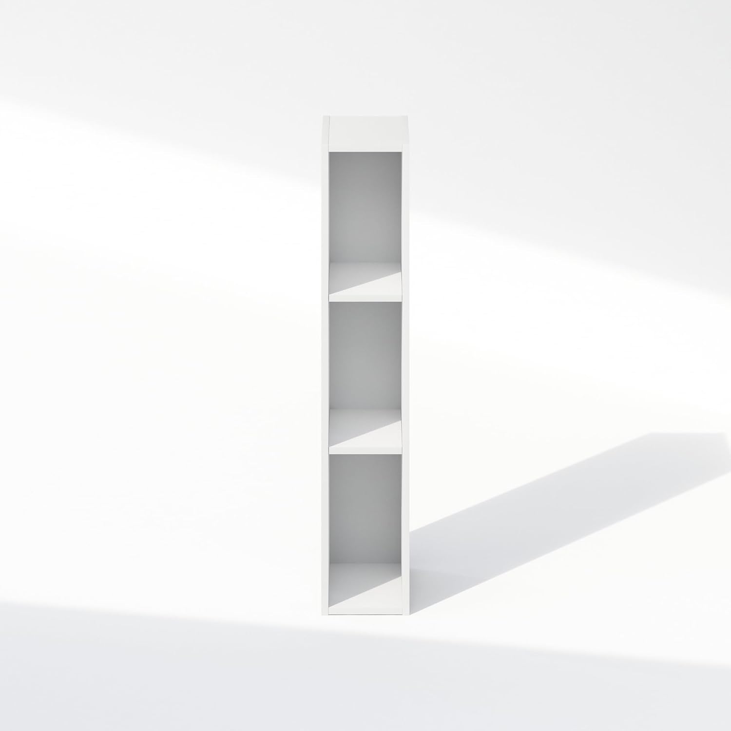 Furinno Reed 3-Tier Closet Organizers and Storage, Closet Organizer, Open Shelf Closet Storage, for Wardrobe, Bedroom, Living Room, 6-Inch Width, White