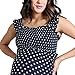 Motherhood Maternity Women's Babydoll Sleeveless Smocked Peplum Pregnancy Tank Top with Ruffle Back Detail, Black Dot