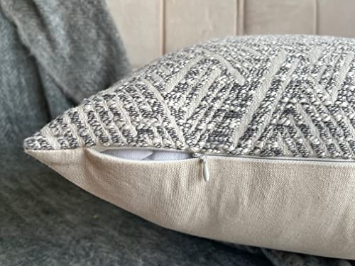 Kema Soft Modern Jacquard Regular Use Decorative Cotton Throw Pillow Covers Grey Square 22X22 Inch New Years Holiday For Couch Car Bedroom Living Room Area Covers Only Set Of 2 #TOP4