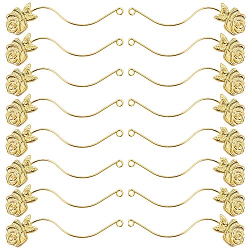 YASUOA 8 Pairs False Eyelash Holder, Grafting False Lashes Display Stick, Rose Flower Eyelashes Applicator, Eyelash Magnetic Tryout Wand, Metal Makeup Tool, for Eyelash Extension Supplies