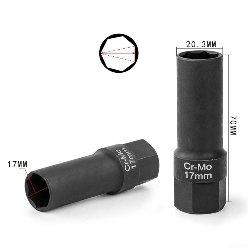 Zestaw kluczy nasadowych, 7-kątowy adapter grzechotkowy 17 mm do zastosowań antykradzieżowych opon samochodowych