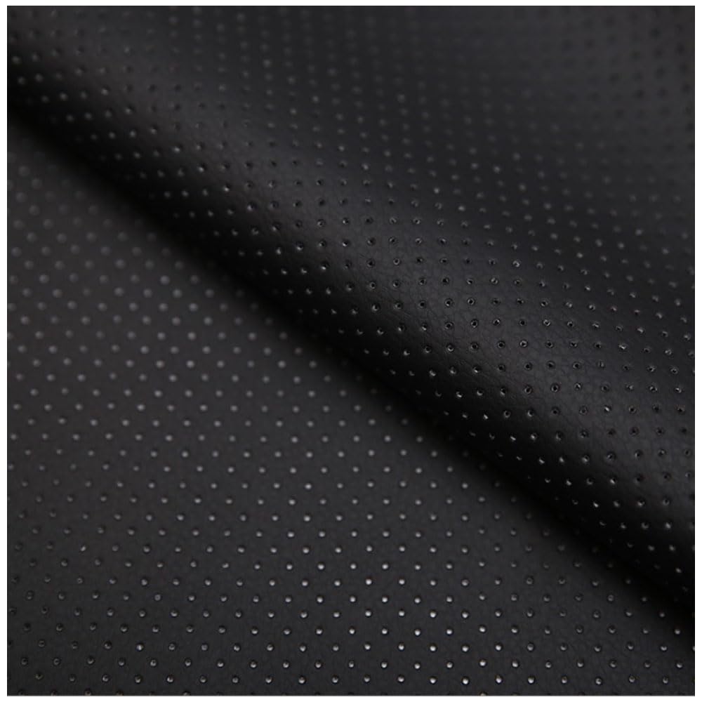 Leather Repair Patch 17.7x78.7Breathable Perforated Adhesive Self-Adhesive Repair Patch, Furniture Couch Car Seats Office Chairs Sofa Refurbished Patch（ Black1.0）