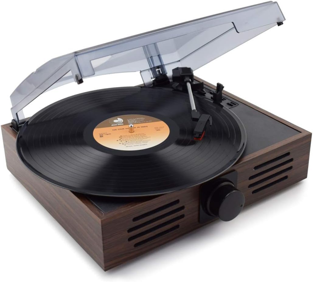 gramofon Przenośny gramofon Bluetooth Retro gramofon z USB/radiem 33/45/78 prędkości Domowy salon domowy prezent urodzinowy