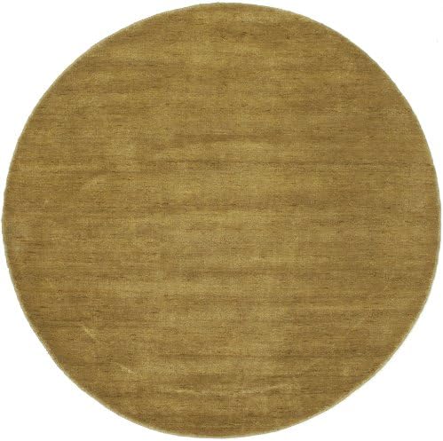 RugVista, Handloom Rug, Short Pile,  4'9 ft ( 150 cm), Round, Wool, Hallway, Bedroom, Kitchen, Living Room, Yellow, Yellow,