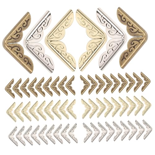 Veemoon Book Corner Covers 60pcs Metal Book Corner Protectors Smooth Surface for Decorative Protection