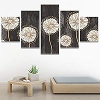 SIGNWIN 5 Panel Canvas Wall Art Modern Art Bouquet Colorful Decorative Elements Floral Multicolor Photography - 60