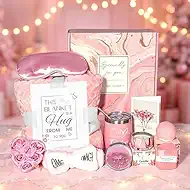 Birthday Gift for Women,Mothers Day Gift Basket,Get Well Soon Self Care Package,Spa Gift Basket,11pcs care package for women,Feel Better Encouragement for Mom Grandma Wife Best Friend Sister (Pink)