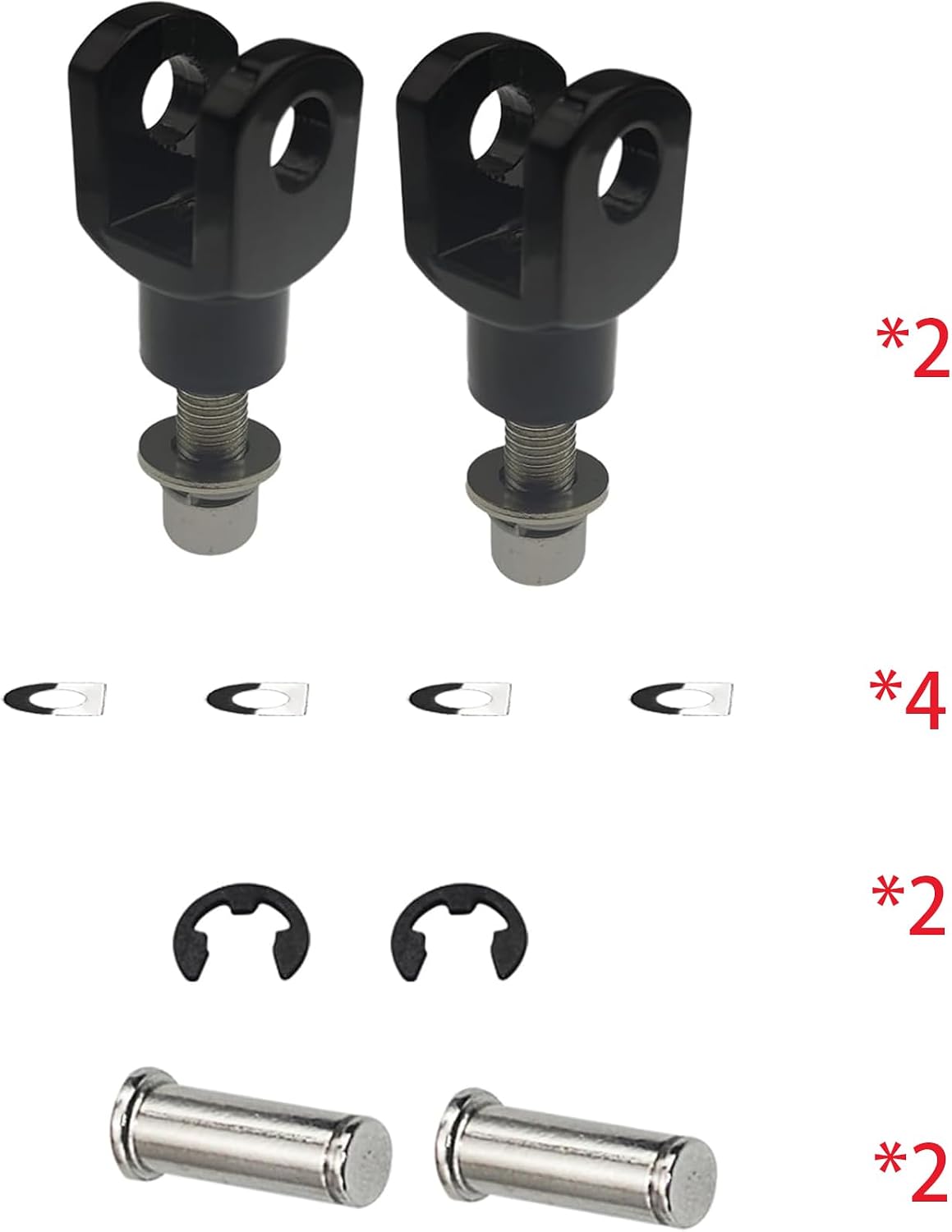 Passenger Foot Peg Clevis Kit for Harley FX Softail FXR Dyna | Fits 1972-1999 Harley FX/Softail/FXR/Dyna. Accepts 10mm Mount Pegs. Anodized Black, Rust-Resistant. Bolt-On.