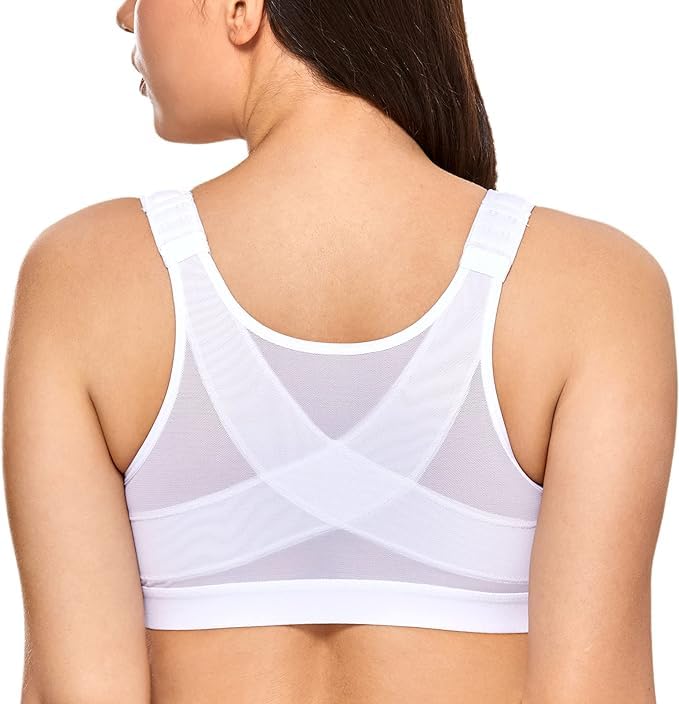SERMICLEFront Closure Posture Corrector Full Coverage Bra - Wireless Back Support Bras for Women