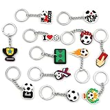 EMMALOUISESMITH 24 piezas Llaveros Deportivos,llaveros de pelota de fútbol regalos de fiesta de cumpleaños temáticos de fútbol para recompensas de carnaval rellenos
