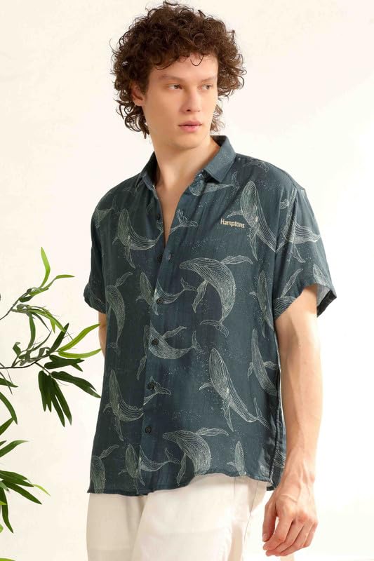 Image of BE ACTIVE Men's Printed Motif Half Sleeve Shirt || Printed Perfection || Breathable Comfort || Casual Sophistication
