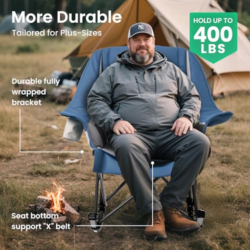 Silla Plegable para Camping CROS Padded Folding Lawn Rocker Azul miniatura 5