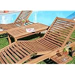 Teak Sonnenliegen-Set Cozy mit Beistelltisch