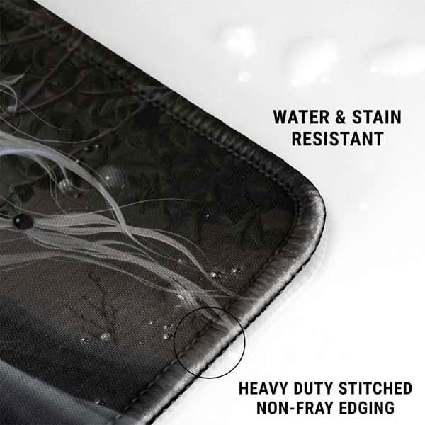 Skinit Small Gaming Mouse Pad - Officially Licensed Gothic Princess with Silver Dragon Design with Stitched Edges, Waterproof, Non-Slip Rubber Base, Desk Mat for Keyboard & Mouse, 12.6" x 11" inches