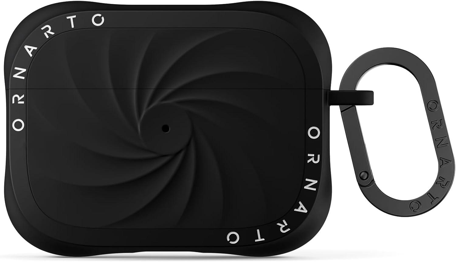 ORNARTO Vortuxe for AirPods Pro 2 Case - 2X MIL-STD Drop Protection, Liquid Silicone Shockproof Cover with Carabiner, Sleek Aesthetic Case for AirPods Pro 2nd / 1st Generation-Black