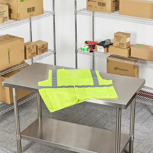Image of Restaurantware Reflective Safety Vest 20 Count 29.213 x 30.315 Inches High Visibility Multi-Pocket Zipper Front Safety Vest