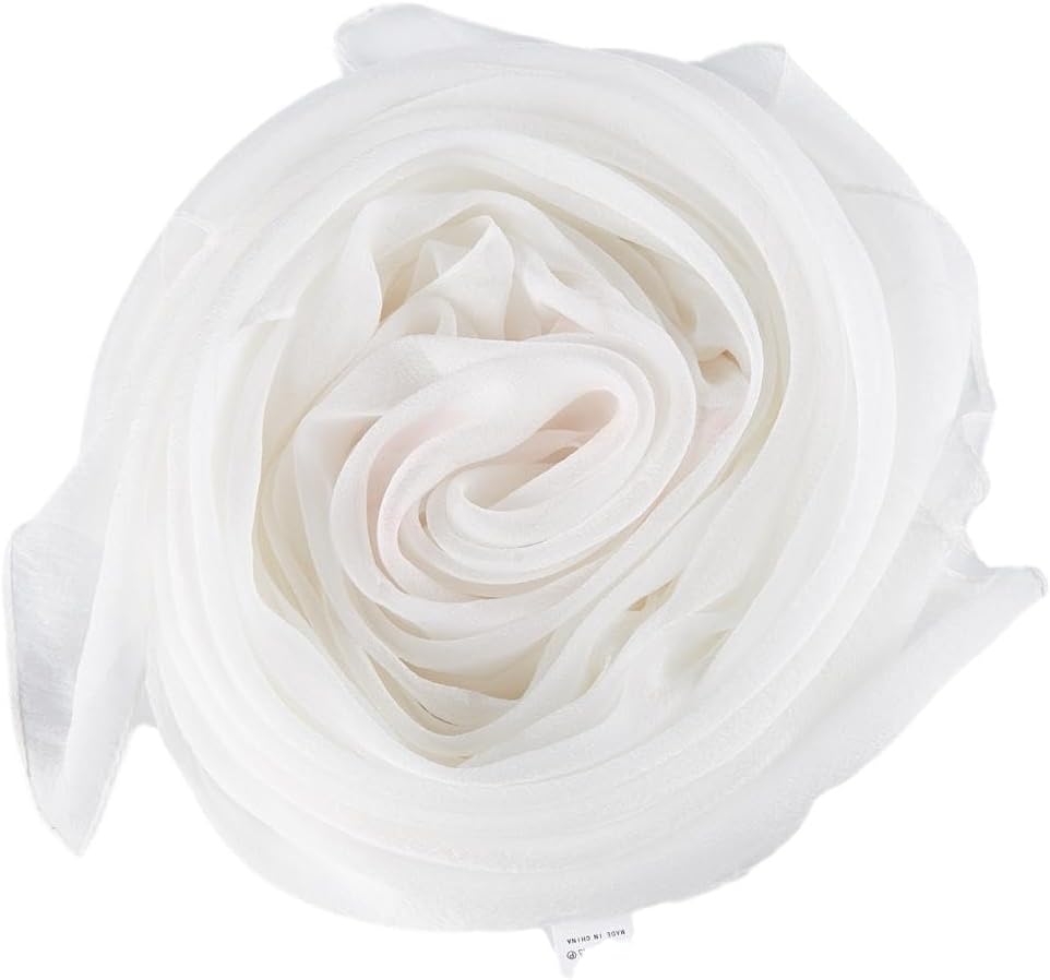 JWSilk Long Silk Chiffon Scarf Solid Color