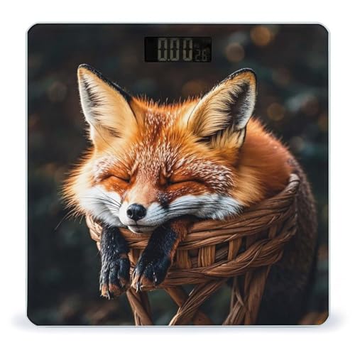 Báscula Digital de Baño con Diseño Divertido de Zorro Duradero miniatura 1