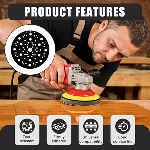 VBK Schutzauflage 6 Zoll 70-Loch, 3 Stück Schleiftellerschoner für Elektronikschutz und Verpackung, Kompatibel für Ersatzteile und Bauteile, Schutzpolster für Exzenterschleifer