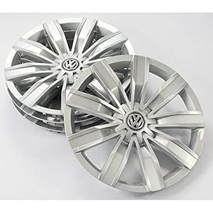 Volkswagen 5NA071457A Radkappen (4 Stück) Radblenden 17 Zoll Radzierblenden Radzierkappen Stahlfelgen, brillantsilber