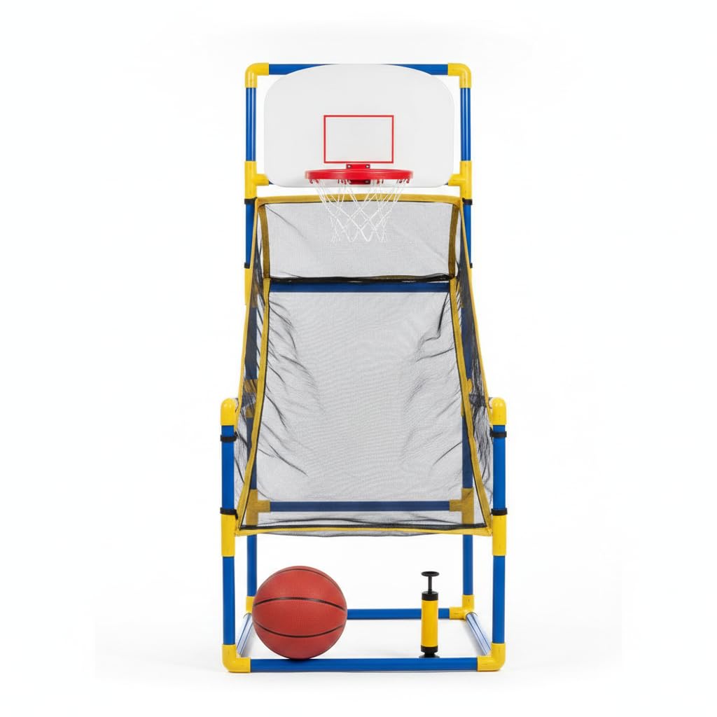 Canasta Baloncesto Infantil Portátil, Juguete Baloncesto para Niños, Deportivo Par Baloncesto Interior y Exterior, con Balón y Bomba