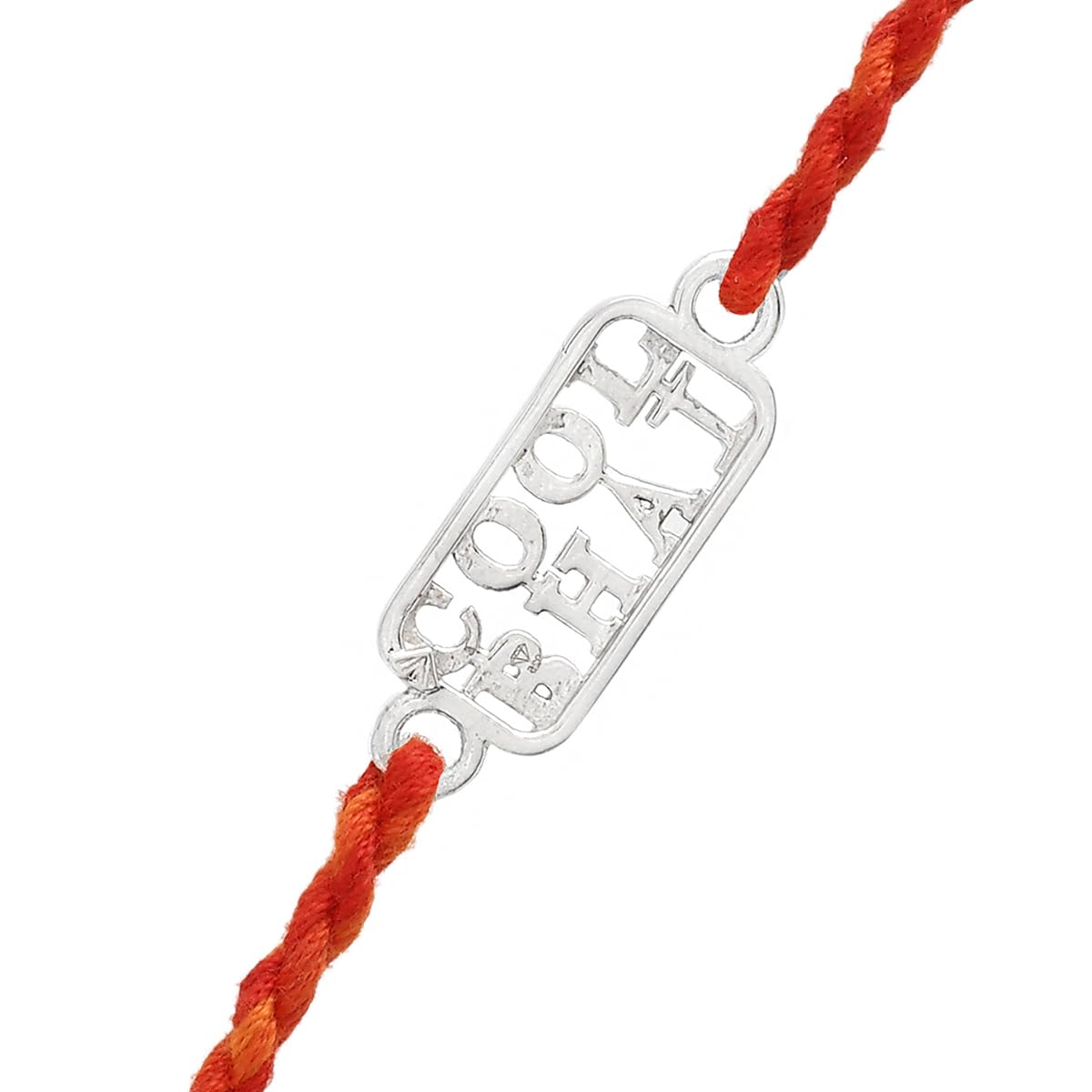 925 Silver Bhai Thread Rakhi with Roli Chawal Pack