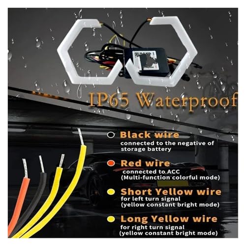 Kit halo para faros Delanteros Hexagonales para Retroadaptación de Coche y Moto 6