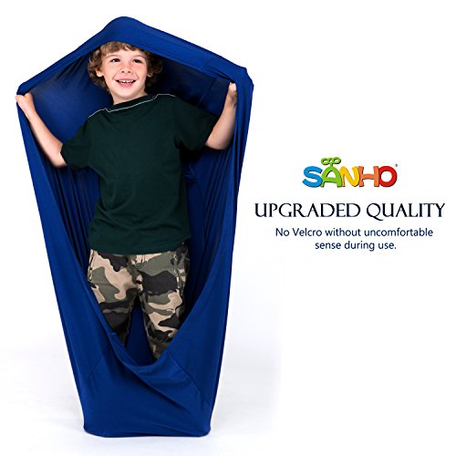 Sanho Dynamic Movement Sensory Sock, Body Sock, Toys For Autistic And Sensory Processing Disorders, Updated Version, Good For Height:35"- 59" Deep Blue #TOP3