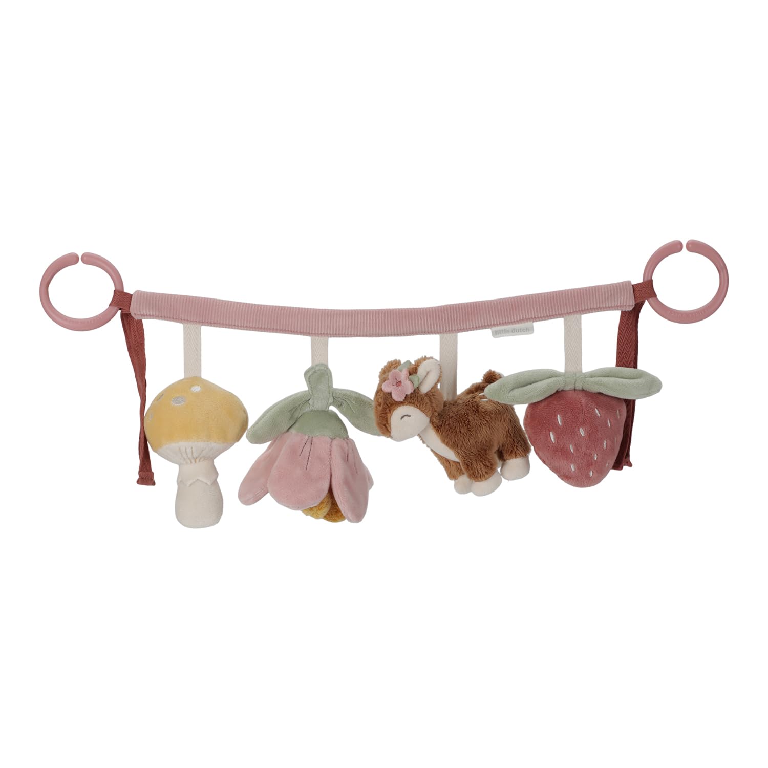 Little Dutch Kinderwagenkette mit Figuren Spielzeug für Baby Reh rosa - Fairy Garden