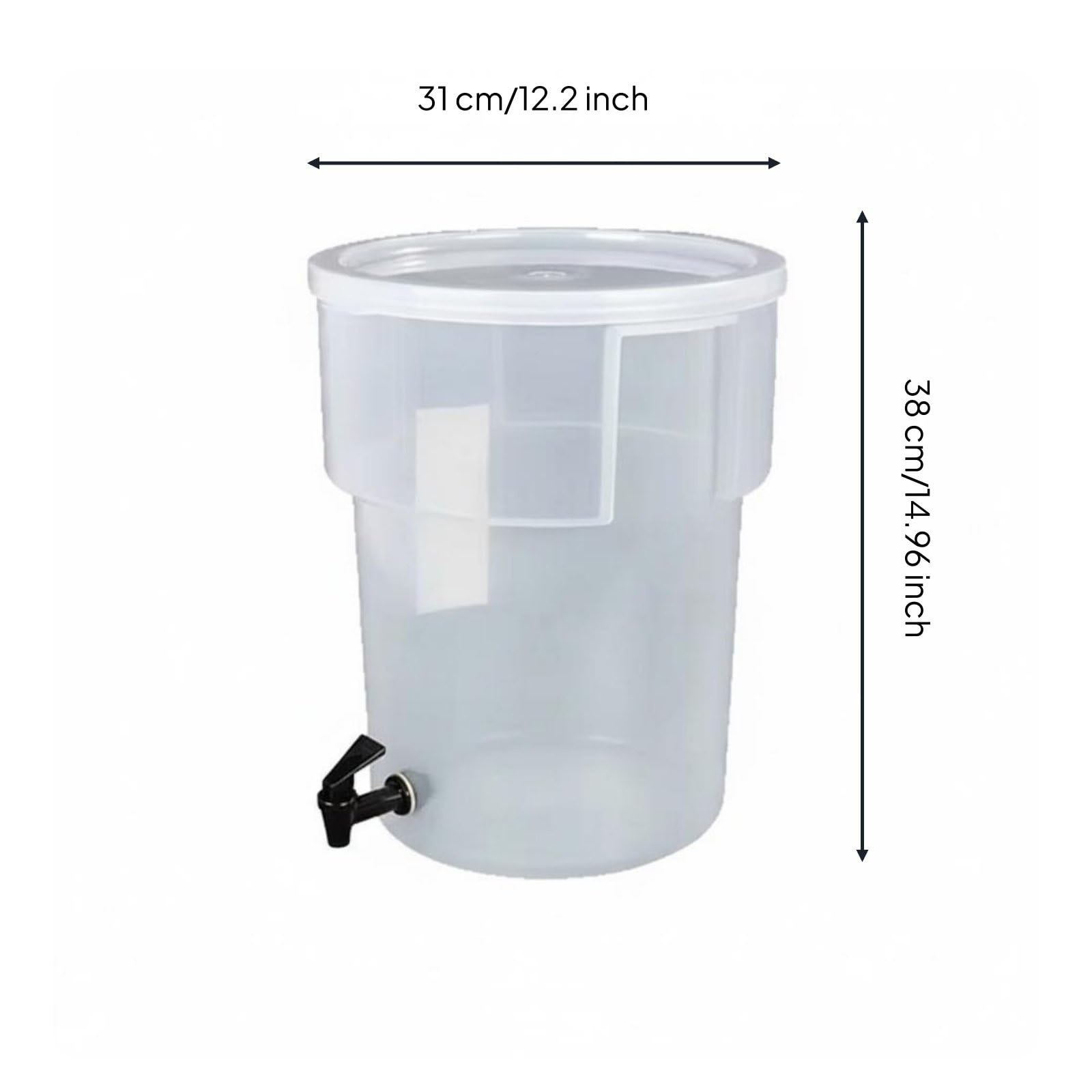 Dispensador de Jugo Recipiente con Grifo Cubeta para Líquidos Depósito para Bebidas Servicio Continuo Adecuado para Cafetería Desayunos de, Cubo De Jugo Redondo De PP De 20L Sin Base