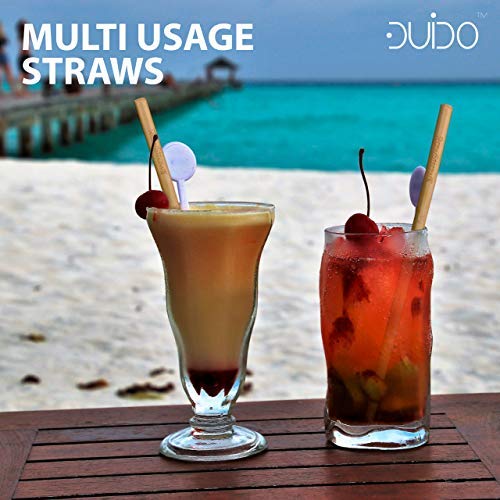 Organic Bamboo Straws Reusable Â€“ Multiple Packs Eco Friendly Biodegradable Non Plastic Wood Drinking Straw (12 Pack) #TOP5
