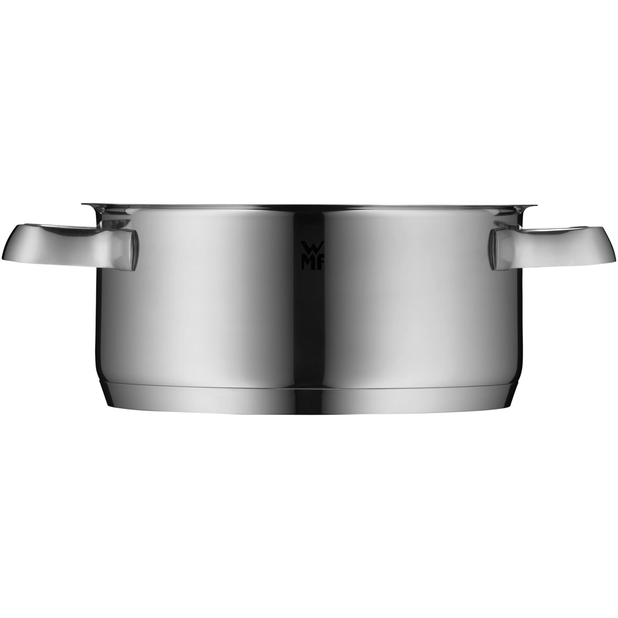WMF Belmonte Kochtopf klein 20cm, kleiner Topf mit Glasdeckel, Nudeltopf, Bratentopf Induktion 2,5l, Cromargan Edelstahl poliert, unbeschichtet