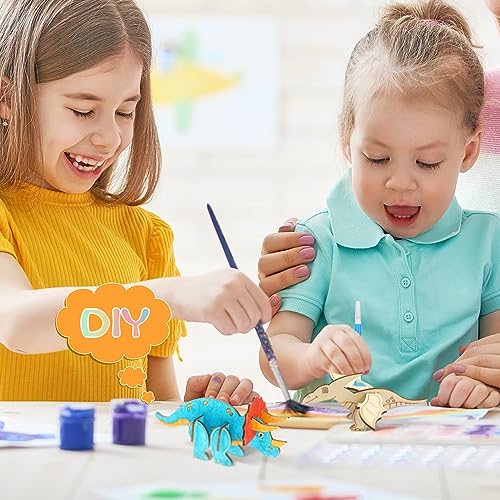 tiopeia 12 Stück Dinosaurier Holz Bastelset für Kinder Drachen Geburtstag,3D Puzzle Holz zum Bemalen und Basteln DIY Dino Holzbastelsets Kreative Kinderspielzeug Bemalen Handwerk für Jungen Mädchen
