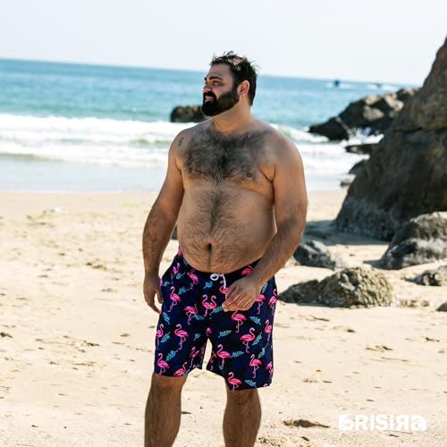 BRISIRA Big and Tall Mens Swim Trunks with Compression Liner Swimsuit Bathing Suit Swim Shorts Board Shorts Quick Dry 1X-6X4