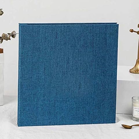 Self Adhesive Photo Album, 37 * 38cm Magnetic Scrapbook Album 40 Pages Magnetic Double Sided Pages Linen Hardcover DIY Anniversary Memory Book Cover