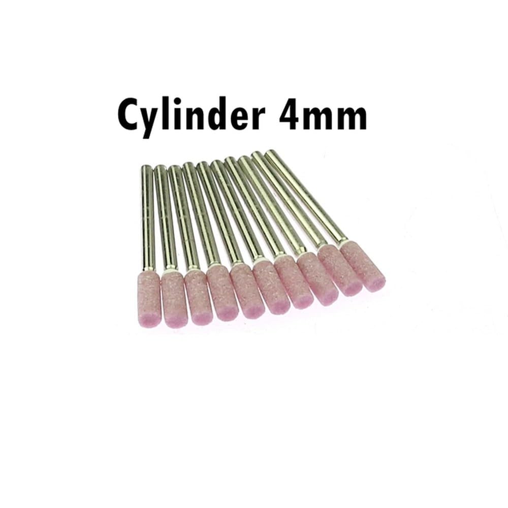 10 pezzi 3mm albero montato testa di rettifica in ceramica lucidatura mola abrasiva utensili elettrici rotanti, cilindro 4mm P120