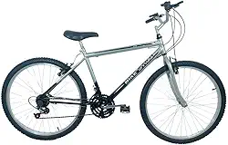 Bicicleta Passeio 18 Marchas Aro 26 Masculina Prata/Preto