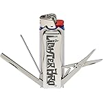 LighterBro Silver - Stainless Steel Sleeve to Transform Your Pocket Lighter - Lighter Case with Poker, Super Sharp Knife & Scissors, Bottle Opener, Screwdrivers, & Keychain Holder