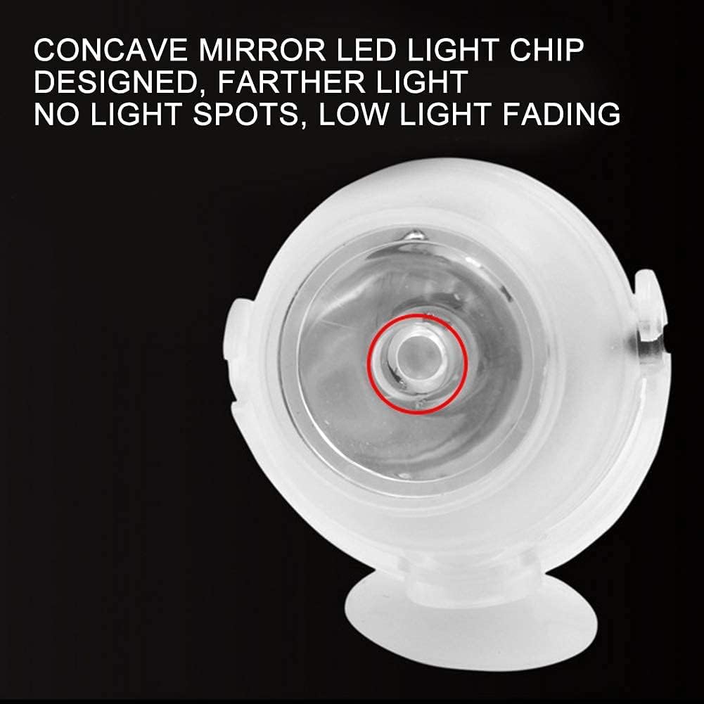 Zerodis LED Fish Spot Light, Plastic LED Fish Colorful Color Change Light Submersible Aquarium Night Light (US Plug White) image 5