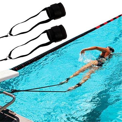XJunion Swim Training Leash, Swim Ankle Strap Stationary,Swimming Training Belt,Powerful Aquatic Resistance Belt Ideal for Swimming Enthusiasts