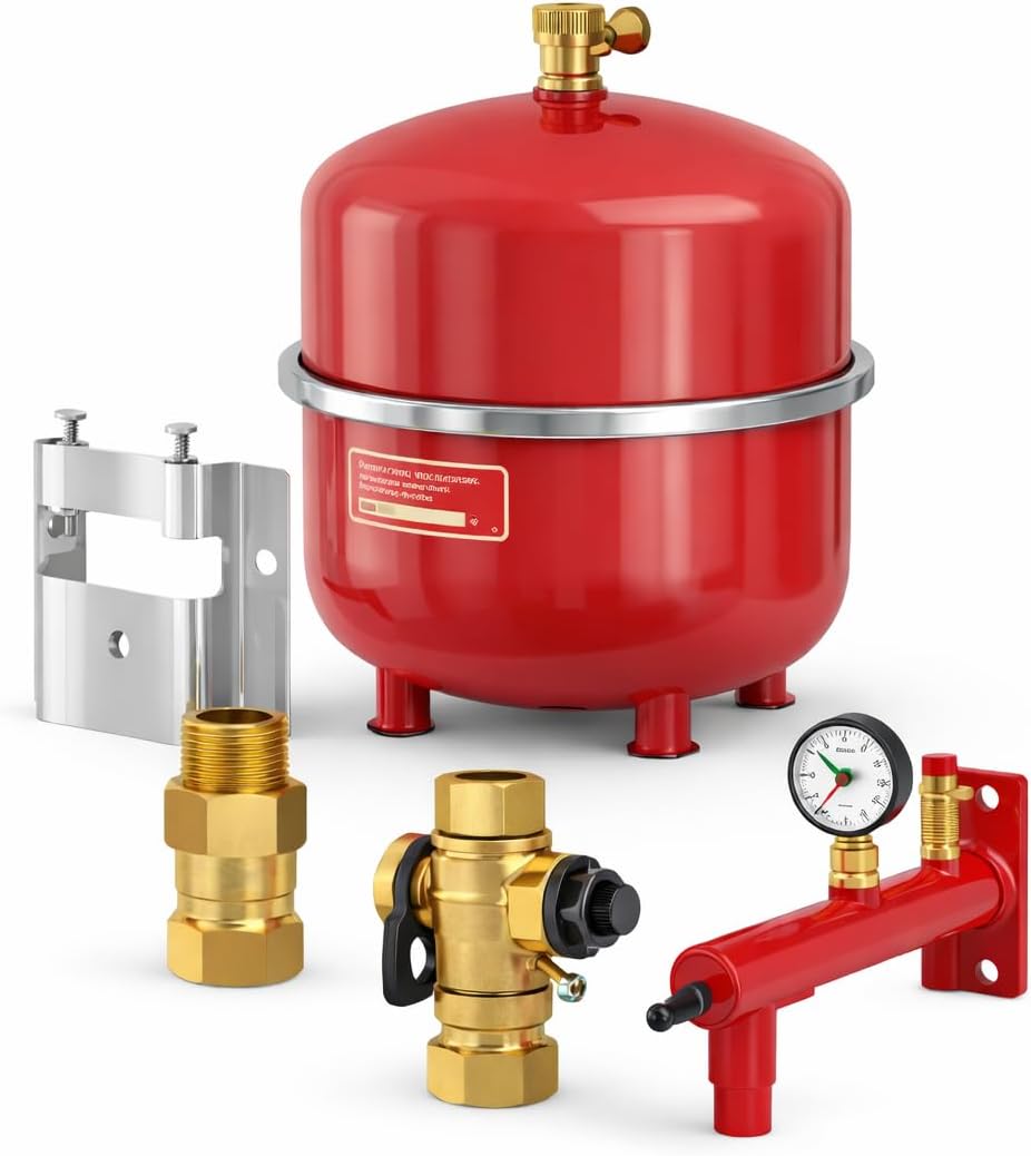 Flamco Flexcon Premium Ausdehnungsbecher 8 Liter 05 bar Vorlastdruck 6 bar MB 2 Aufh ngezarge Schnellkupplung 3/4 Kesselgruppe Plus 3/4 MAG Wandbefestigung f r Ausdehnungsgef